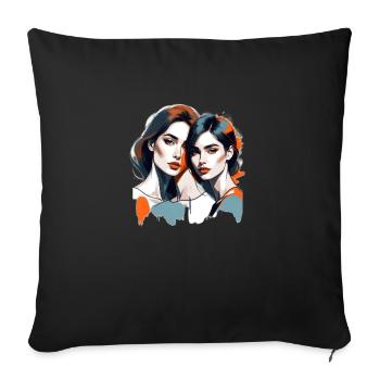 MADFOXX - Belles filles - Coussin et housse de 45 x 45 cm - noir - Devant