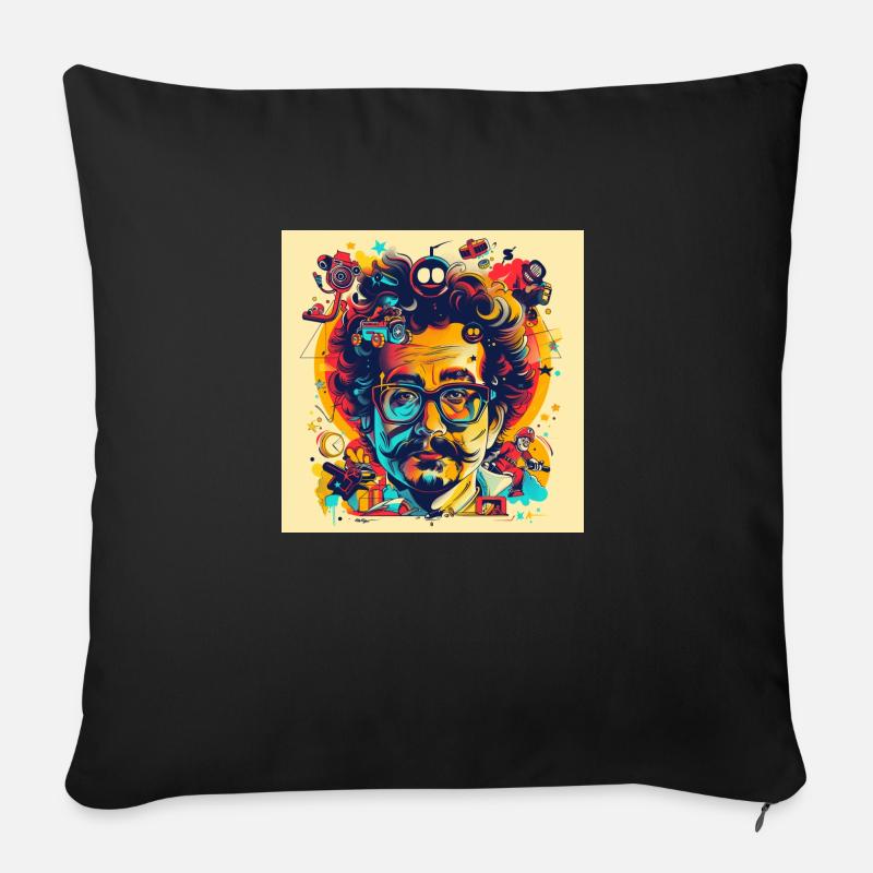 pop culture - Coussin et housse de 45 x 45 cm - noir