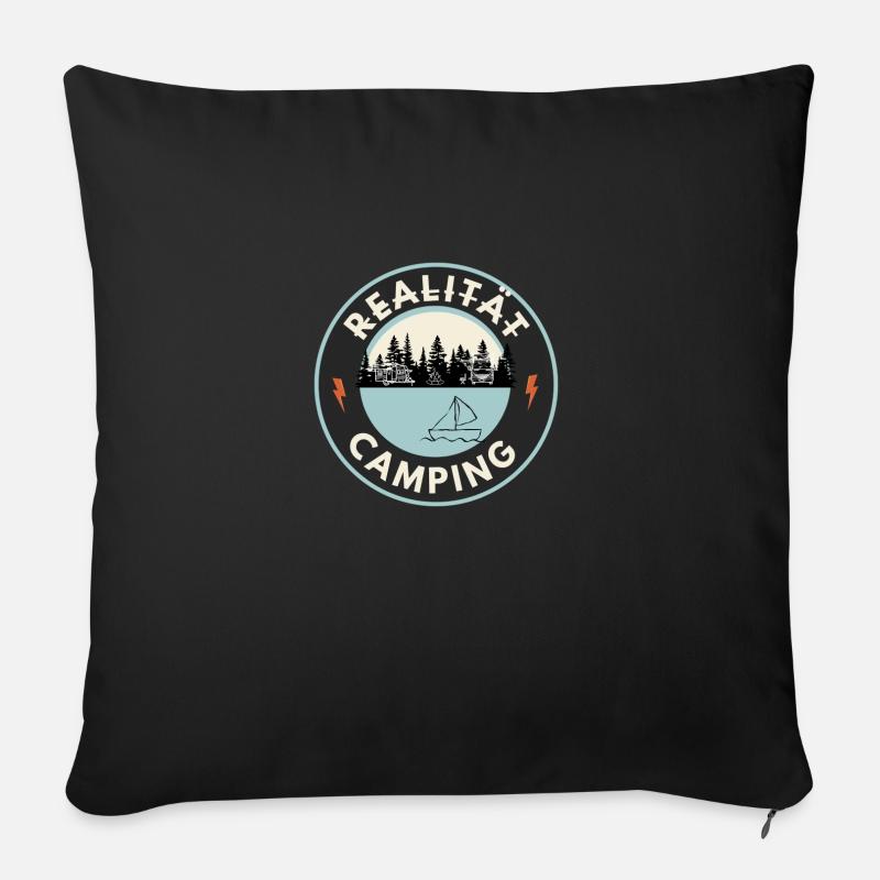 Realität Camping - Sofakissen mit Füllung 45 x 45 cm - Schwarz