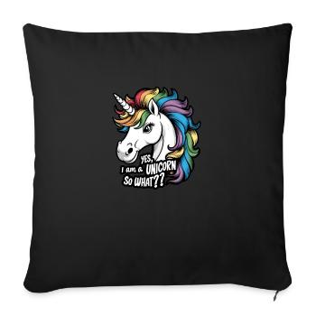 Yes I Am A Unicorn So What - Coussin et housse de 45 x 45 cm - noir - Devant