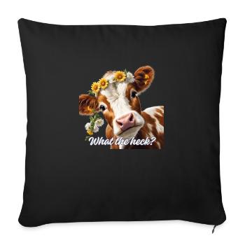 Kuh Antonia versteht die Welt nicht mehr - Sofakissen mit Füllung 45 x 45 cm - Schwarz - Vorne