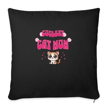 Coolest Cat Mom - Sofa pillow with filling 45cm x 45cm - black - Front