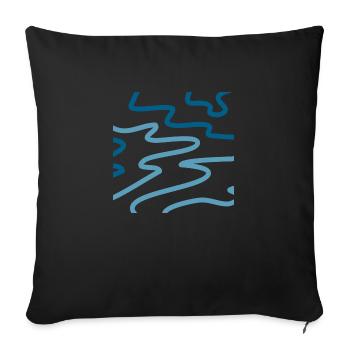 Abstract - Sofa pillow with filling 45cm x 45cm - black - Front