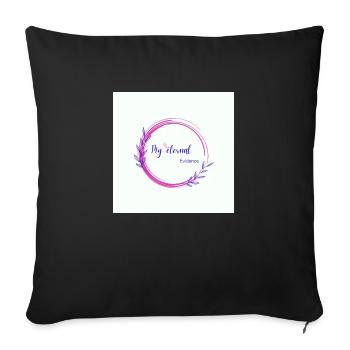 Rainbow butterfly created - Sofa pillow with filling 45cm x 45cm - black - Front
