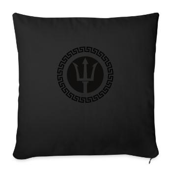 Trident Crest in Greek Key - Sofa pillow with filling 45cm x 45cm - black - Front