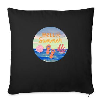 Bonjour l’été - Coussin et housse de 45 x 45 cm - noir - Devant