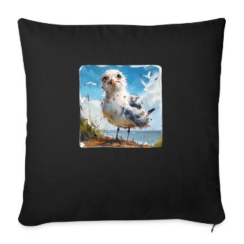 Toons de #lovely mouette - Coussin et housse de 45 x 45 cm - noir - Devant