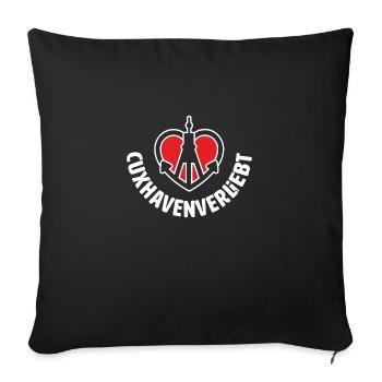 cuxhavenverliebt rund weiß - Sofakissen mit Füllung 45 x 45 cm - Schwarz - Vorne