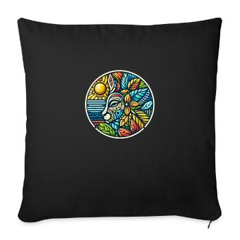 Fabeltier indianisch - Sofakissen mit Füllung 45 x 45 cm - Schwarz - Vorne