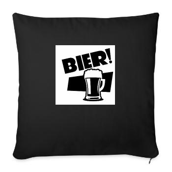 Stilvolles Bier! Schwarz-Weiß-Design - Sofakissen mit Füllung 45 x 45 cm - Schwarz - Vorne
