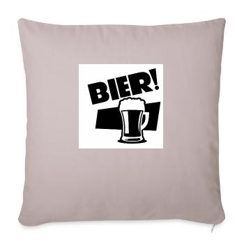 Stilvolles Bier! Schwarz-Weiß-Design - Sofakissen mit Füllung 45 x 45 cm - helles Taupe - Vorne