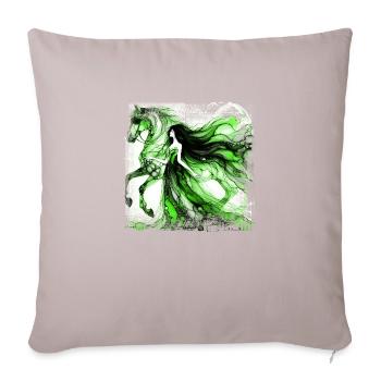 Flowers Women girl fashion design art female style - Sofa pillow with filling 45cm x 45cm - light taupe - Front