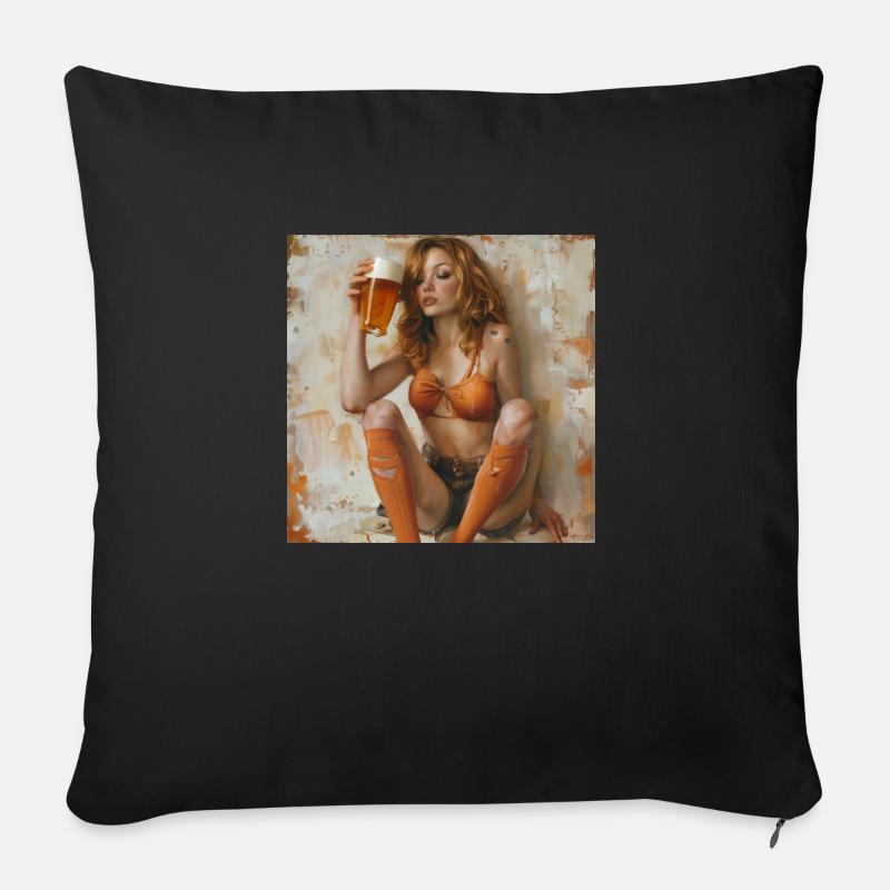 Beer - Sofa pillow with filling 45cm x 45cm - black