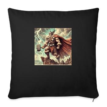Thor der Donnergott - Sofakissen mit Füllung 45 x 45 cm - Schwarz - Vorne