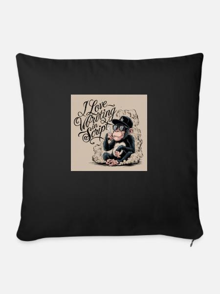 Chimpanse - Sofakissen mit Füllung 45 x 45 cm - Schwarz