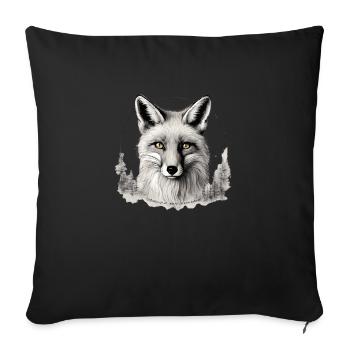 Fox - View into the Depths - Sofa pillow with filling 45cm x 45cm - black - Front