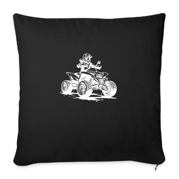 Quad Biker Silhouette: Offroad Action Design - Sofa pillow with filling 45cm x 45cm - black - Front