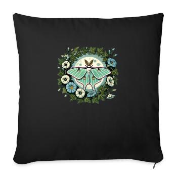 Papillon de nuit - Coussin et housse de 45 x 45 cm - noir - Devant