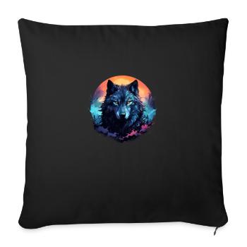 Dark Wolf - Sofa pillow with filling 45cm x 45cm - black - Front