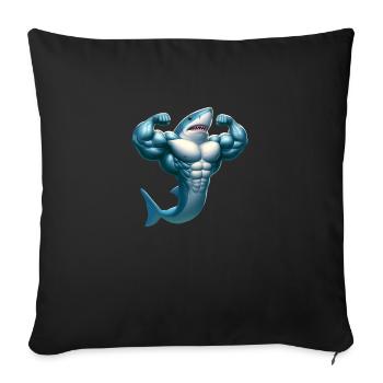 Awesome Shark - Sofa pillow with filling 45cm x 45cm - black - Front