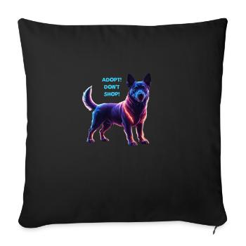 Glowing adopt don't shop dog - Sofakissen mit Füllung 45 x 45 cm - Schwarz - Vorne