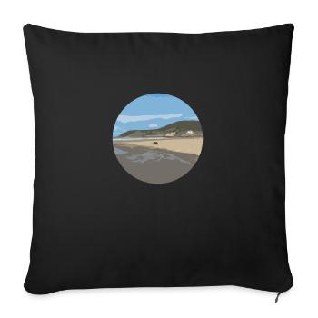 Beach - Sofa pillow with filling 45cm x 45cm - black - Front