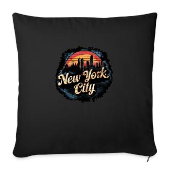 New York - Travel United States - Sofa pillow with filling 45cm x 45cm - black - Front