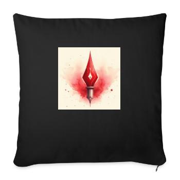 Plume à encre - Coussin et housse de 45 x 45 cm - noir - Devant