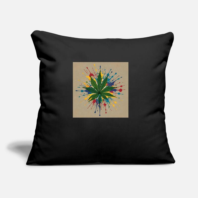 Blatt Hanf farbig Sofakissen mit Füllung 45 x 45 cm