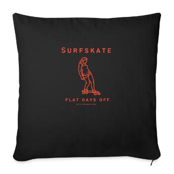 Surfskate Flat Days Off - Sofa pillow with filling 45cm x 45cm - black - Front