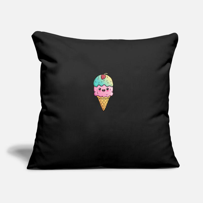 Glace avec visage Coussin et housse de 45 x 45 cm