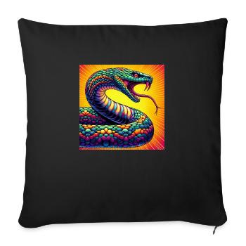 serpent - Coussin et housse de 45 x 45 cm - noir - Devant