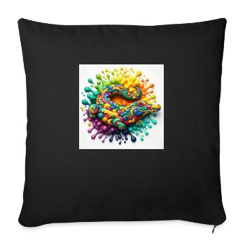 crocodile - Coussin et housse de 45 x 45 cm - noir - Devant