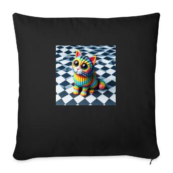 Optical IllusionCat - Sofa pillow with filling 45cm x 45cm - black - Front
