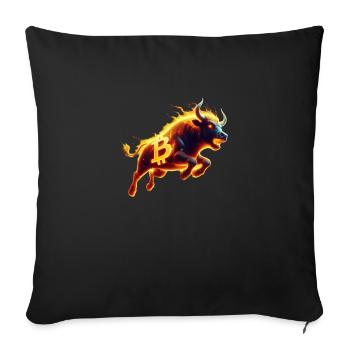 Bull run Bitcoin - Coussin et housse de 45 x 45 cm - noir - Devant