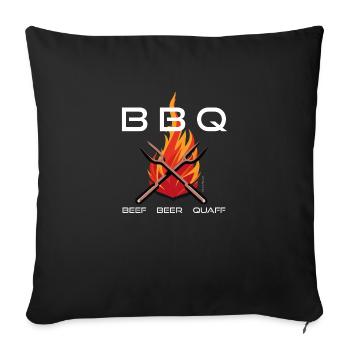 BBQ beef beer quaff, white - Sofakissen mit Füllung 45 x 45 cm - Schwarz - Vorne