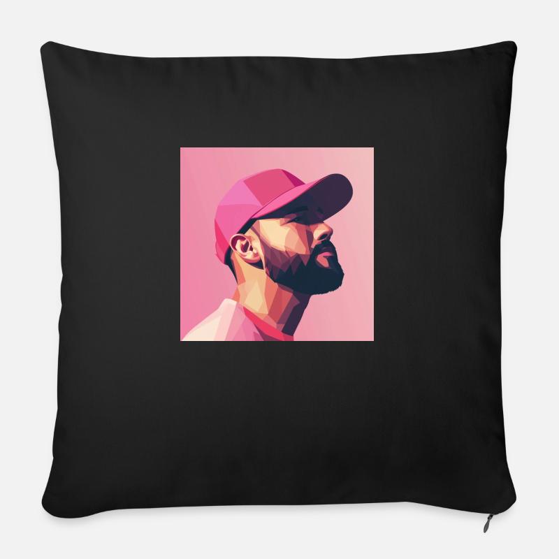 Pink - Sofakissen mit Füllung 45 x 45 cm - Schwarz