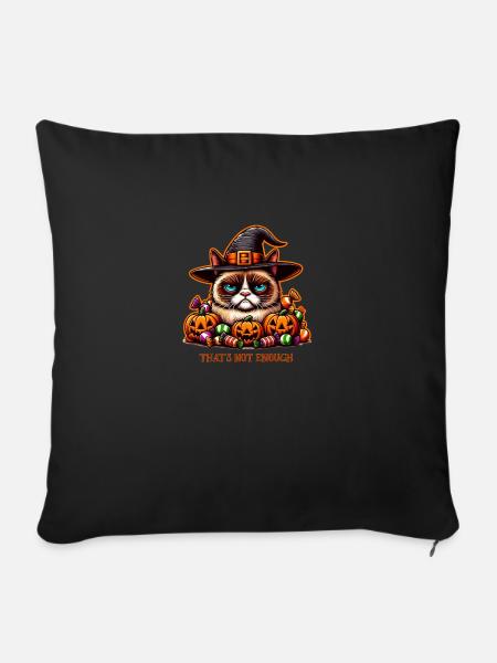 Halloween böse Katze - Sofakissen mit Füllung 45 x 45 cm - Schwarz