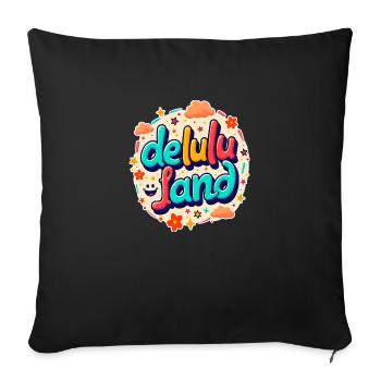Delululand - Sofakissen mit Füllung 45 x 45 cm - Schwarz - Vorne