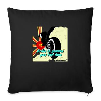 FR49 Brûle la gomme - Coussin et housse de 45 x 45 cm - noir - Devant