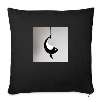 🎣 Eleganter Fisch-Design 🎨 - Sofakissen mit Füllung 45 x 45 cm - Schwarz - Vorne
