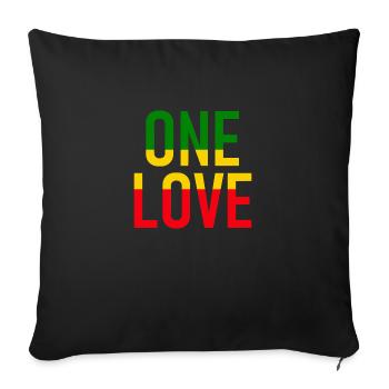 ONE LOVE - Musique Reggae - Musik - Coussin et housse de 45 x 45 cm - noir - Devant