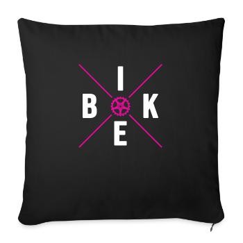 Bicycle wheelless bike saddle-proof bike - Sofa pillow with filling 45cm x 45cm - black - Front