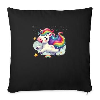 Cute Unicorn, Love Kawaii Unicorns - Sofa pillow with filling 45cm x 45cm - black - Front