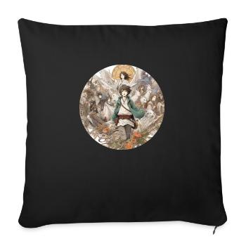 chihiro inspired - Coussin et housse de 45 x 45 cm - noir - Devant