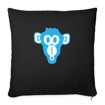 Wondered Curious Monkey Head Fright Face - Sofa pillow with filling 45cm x 45cm - black - Front