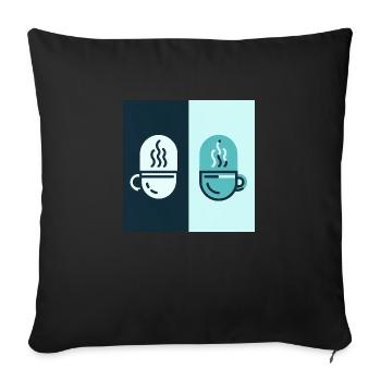 Kaffee - Sofakissen mit Füllung 45 x 45 cm - Schwarz - Vorne