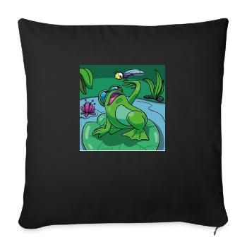 Best Friends Collection: Frog and Dragonfly - Sofa pillow with filling 45cm x 45cm - black - Front