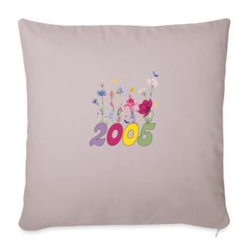 Year of birth 2005 wildflowers - Sofa pillow with filling 45cm x 45cm - light taupe - Front