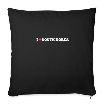 J’adore la Corée du Sud - Coussin et housse de 45 x 45 cm - noir - Devant